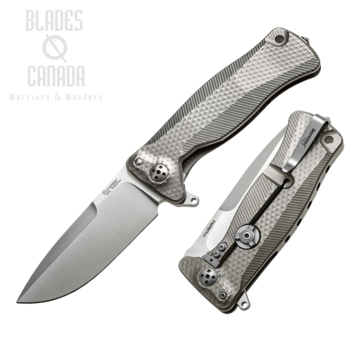 Lion Steel SR11 G Flipper Framelock Knife, Sleipner, Titanium Grey
